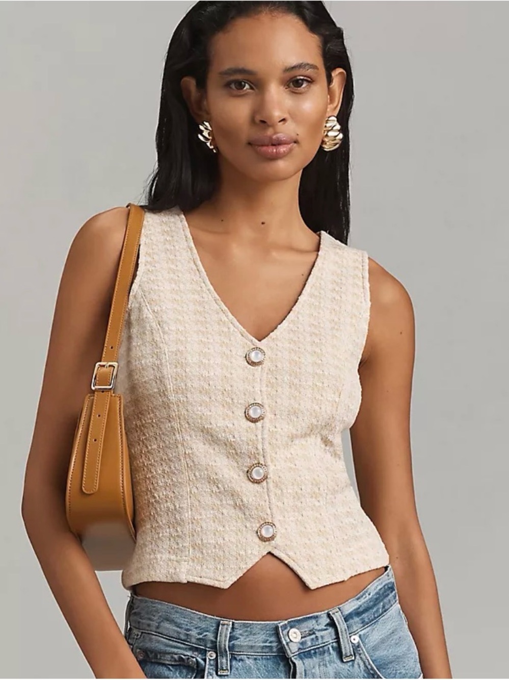 The Anthropologie Porridge Aila Tweed Vest from